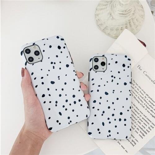 Korean fashion dalmatian Art Retro Geometric cute Phone Case For iPhone 11 Pro Max Xr Xs Max X 7 8 7 Plus SE case silicone cover