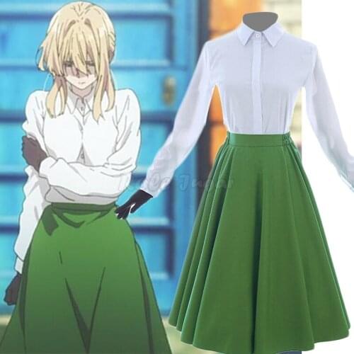 Violet Evergarden Auto Memory Doll Cosplay Costume Men Women Tops + Skirt Uniform Sets Japan Anime Halloween Christmas C75M228