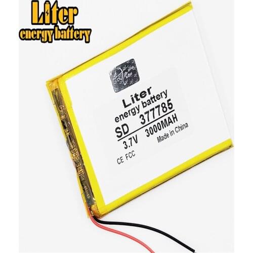 3.7V 3000mAh 377785 Lithium polymer Tablet Battery with protection board For Tablet PC
