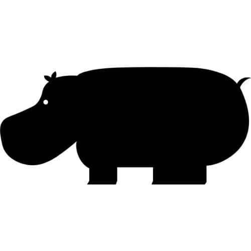 LLY-1447 Cute Hippo Animal Modeling Car Sticker PVC Personalized Auto Body Window Decoration Cover Scratches Waterproof Decal