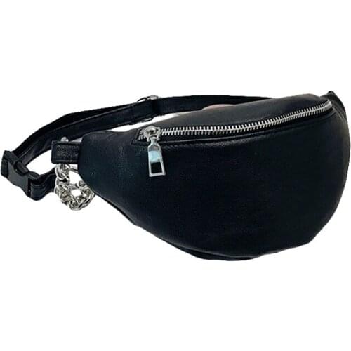8PCS / LOT Fashion Women Waist Bag Chain Leather Chest Bags High Quality Fanny Pack Waist Leg Bags