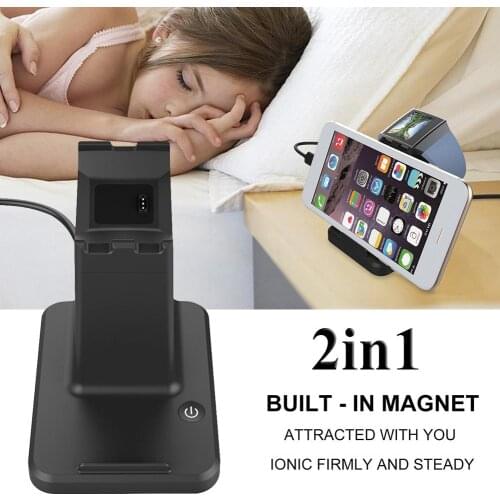 Fashion 2 In1 Cellphone Tablets Charger Bracket Smart Watch Charger Magnetic Charging Stand For Fi Tbit Ionic Smart Accessories