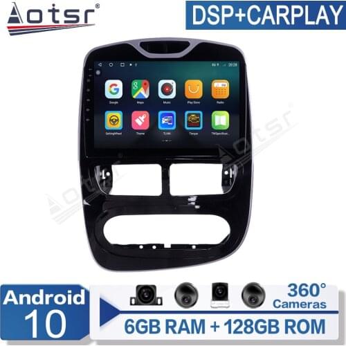AOTSR 6+128G Android 10 For Renault Clio 2013-2015 Multimedia Video Player Navigation GPS 360 camera