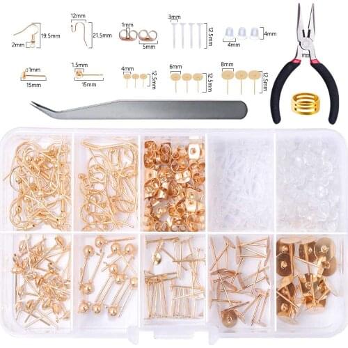 Jewelry Accessories Supplies Making Kit for Earring Hook Lobster Clasp Open Jump Ring Connector Set for Beads