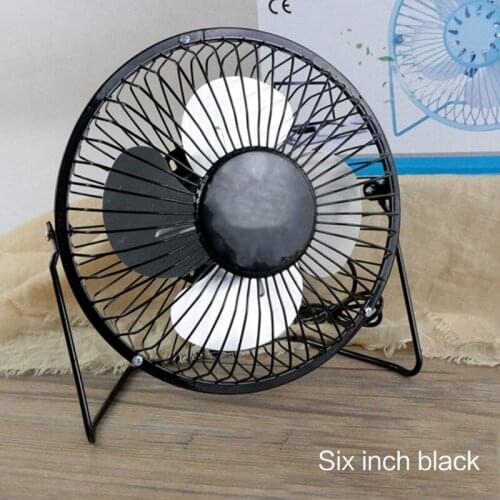 New USB Desk Fan Metal Mute Office Home Car Travel Personal Mini Table Portable Outdoor Fan 4" and 6" Optional J23 21 Dropship