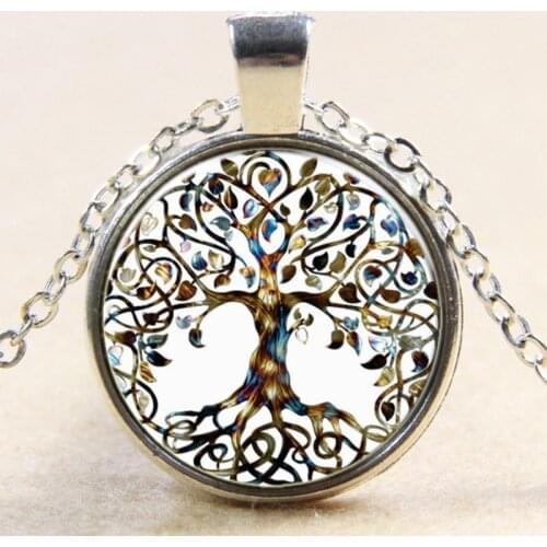 2017 New Tree Life Art Pendant statement Necklace Photo of Glass Cabochon Charm choker Necklace for women gifts jewelry