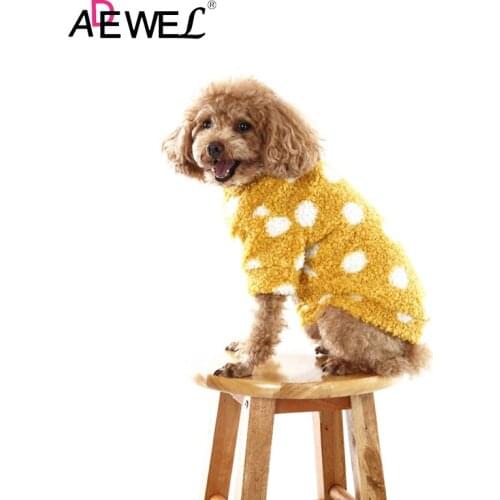 ADEWEL Autumn And Winter Dots Cashmere Yellow Dog Clothes Ropa Perro Sweater Honden Kleding Vestiti Cane Sweter Dla Psa XL