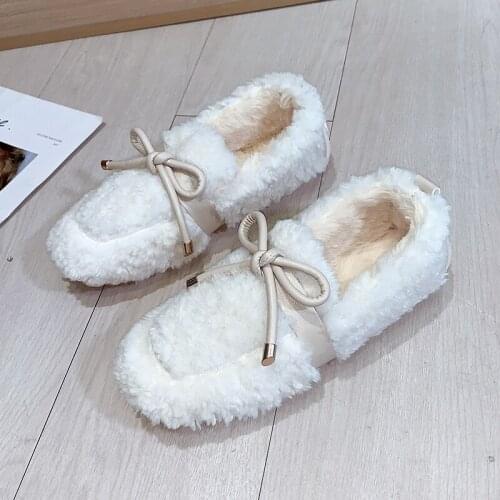 Autumn winter Women Winter A pedal wear peas tide fur shoes female fashion wild plus velvet cotton shoes tide fur shoes U12-82