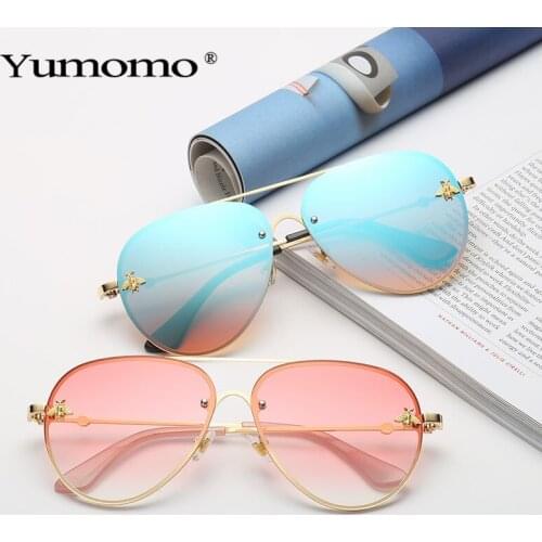 2021 New Oval Sunglasses Women Men Luxury Trend Brand Designer Metal Alloy Leg Ocean Color Gradient Sun Glasses UV400