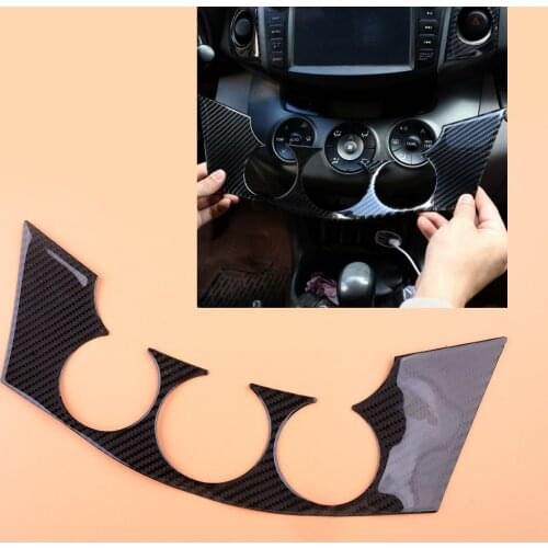 Carbon Fiber Central Console Switch Panel Trim Cover Fit For Toyota RAV4 2006 2007 2008 2009 2010 2011
