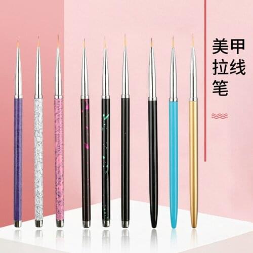 3PCS Nail Art Graffiti Pen Nail Art Drawing Pen Metal Rod Drawing Flower Pen Painted Chain Link Flower Nail Pen