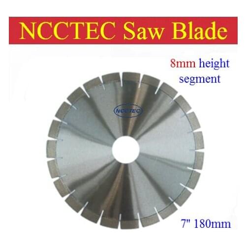 [8mm height segment] 7'' NCCTEC diamond CONCRETE dry saw cutting blade | 180MM cement road saw blade FREE FAST SHIPPING