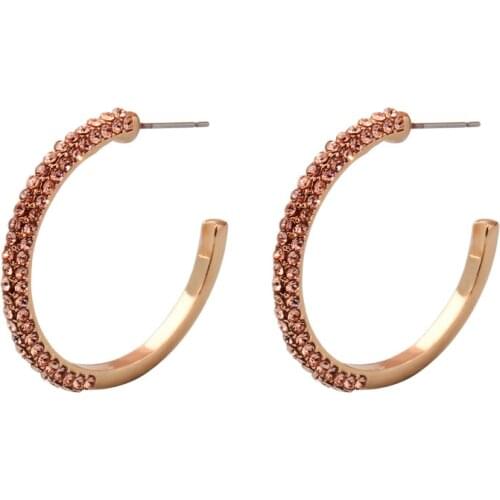 Itenice Crystal Circle Hoop Earrings For Women Charm Stud Earring Rhinestone C Geometric Earrings Jewelry