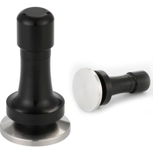 58mm Stainless Steel Coffee Tamper Flat Base Espresso Elasticity Adjustable Coffee Powder Hammer Coffeeware For Barista tools