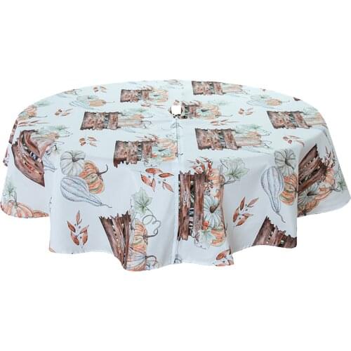 Outdoor Tablecloth with Umbrella Hole Round Waterproof TableCover