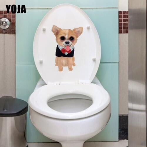 YOJA 15.5*22.3CM Pet Dog Wall Decal Living Room Home Decor Toilet Sticker Modern Art T3-0582
