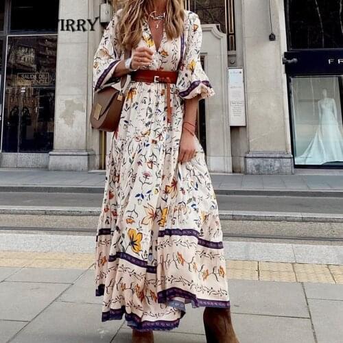 Women Floral Print V Neck Streetwear Dress Casual Summer Loose Short Sleeve Dress Vintage Female Slim Fit Party Dress Vestido