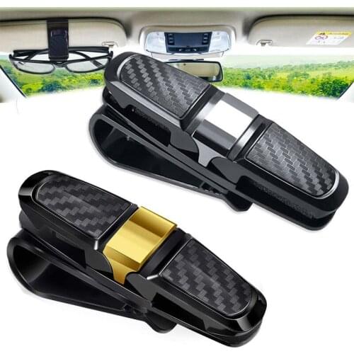 1Pcs Silver Gold Clamp Car Glasses Clip Holder Portable Ticket Card Clamp Car Sun Visor Sunglasses Clip ABS Eyeglasses Case