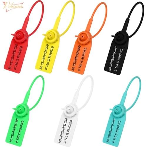 100Pcs Disposable Plastic Security Seals Clothing Hang Tags VOID Labels for Clothes Shoes Bag NO RETURN/REFUND IF TAG REMOVED