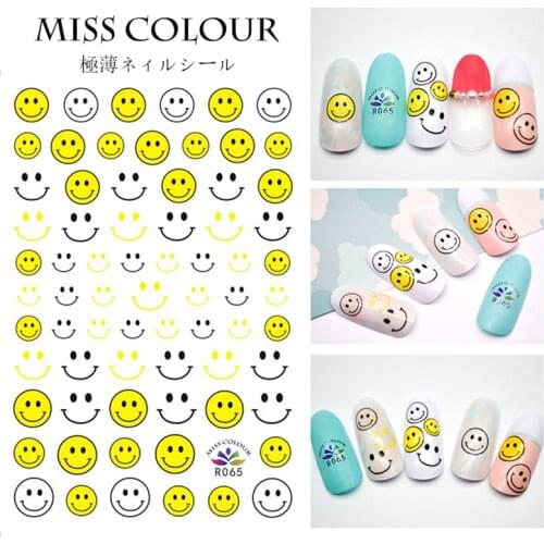 1P Thin Nail Decal and Sticker Smile Butterfly Flower Dragon Flamingo DIY Slider for Manicure Nail Art Adhesive Home Decoration