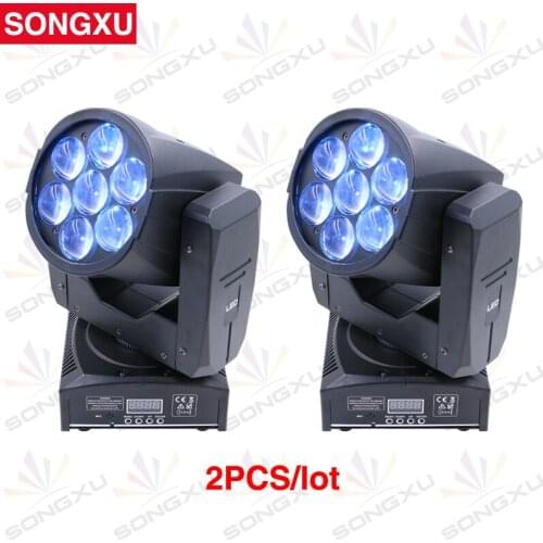 2pcs/lot 7x12W LED Moving Head Zoom Light RGBW 4IN1 Color Mixing DMX DJ Lighting Stage Light/SX-MH0712Z