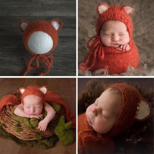 2019 newborn photography props kids newborn set beanie propshoot for photography new born Girls boys accessory cute Clothing