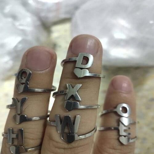 2020 New Stainless Steel Lady ring Meaningful Gold Initial Ring Jewelry Gift Chunky A-Z Letter Ring Wedding Gift Halloween панк