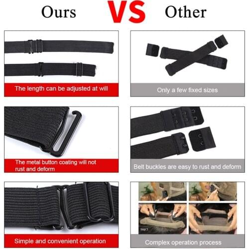 5pcs Wigs Making With Hooks Reusable Universal 30x2.5cm Practical Elastic Band Adjustable Strap DIY Polyester Breathable Black