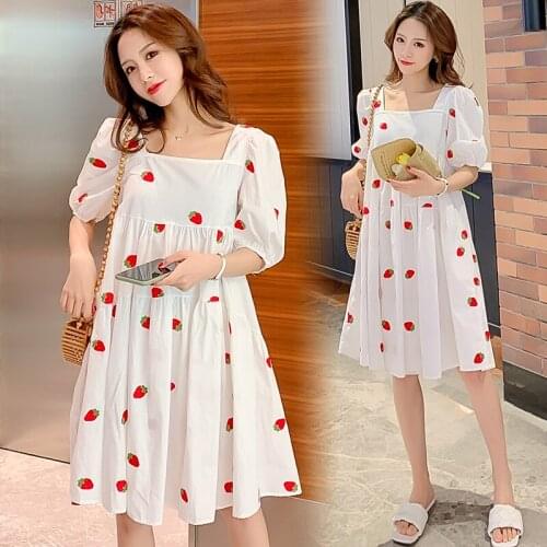6709# Maternity Clothes Summer Cotton Plus Size Loose Stylish Dress for Pregnant Women Pregnancy Clothes
