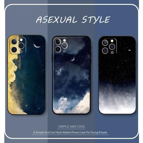 Abstract Back Cover For iPhone 12Pro 11 Pro Max 12 Mini Coque SE 2020 XR X S Max 6 S 7 8 Plus Cases Matte Star Cloud Phone Shell