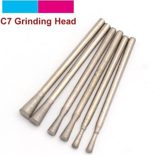 5/10pcs 1-4mm Diamond Grinding Head 600/1200 Grit Rotary Drill Bits Burrs Metal Stone Jade Engraving Carving Tools C7 Needle