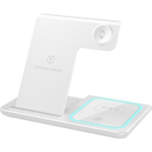 X455 Three-in-one Wireless Charger Foldable Double Coil Horizontal And Vertical Charging Atmosphere Light