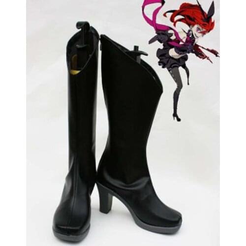 Unlight Arlequin Stacia Black Hight Heel Halloween Cosplay Boots Shoes Game Party Cosplay Boots Custom Made for Adult Men Shoes