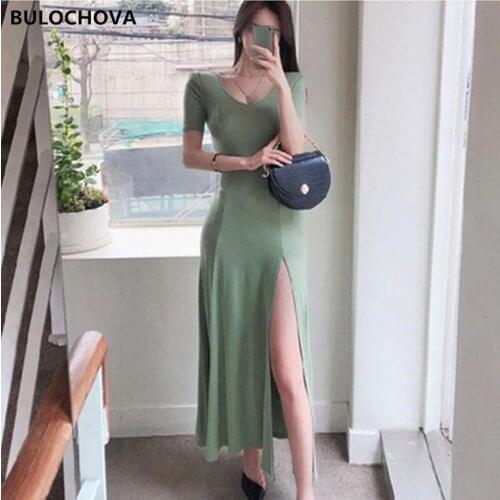 Летние платья с разрезом BULOCHOVA China At AliExpress