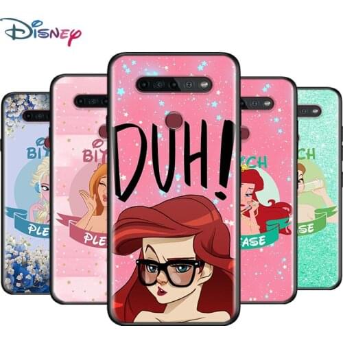 Black Soft Princess Cartoon For LG K92 K62 K52 K42 K31 K22 K71 K61 K51S K41S K30 K20 G8 G8S G8X ThinQ Phone Case