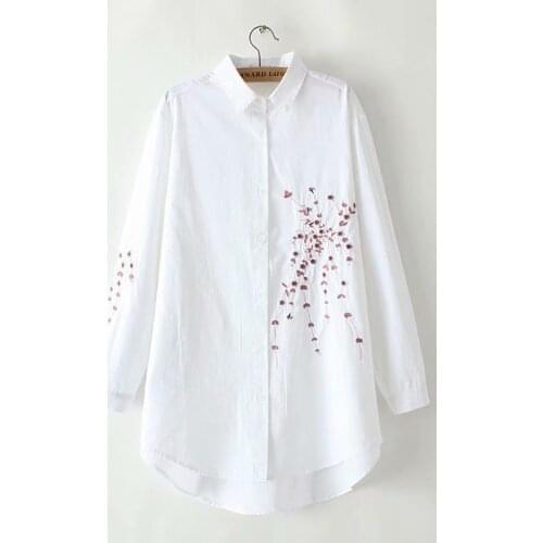 DENGXINQIN Women's Shirts With Embroidery