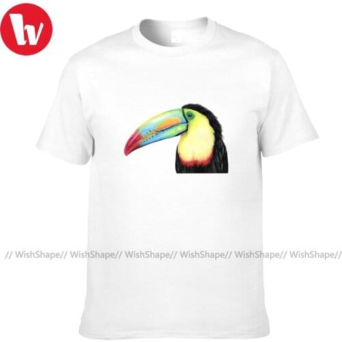 Toucan Tshirt Fashion 100 Percent Cotton Short Sleeves T Shirt Print Beach Tee Shirt Men Oversize