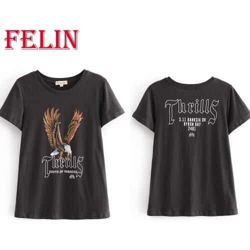 FELIN Za Streetwear Cotton Tshirts Girls Cool Oversized Short Sleeve Summer Female Tees Shirts Fashion 2021 Chic Mujer Tops