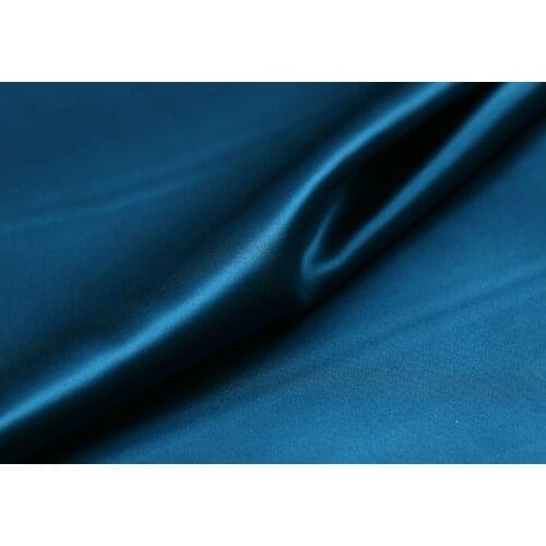 Howmay 100% pure silk charmeuse satin fabric 30m/m 114cm peacock blue 47# especially heavy weight for dress or cheongsam