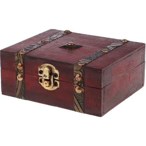 Chinese Retro Vintage Style Wooden Jewelry Box Necklace Storage Box Case