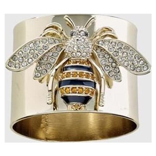 Novelty Colored Bee Wide Ring Men Women Fashion zinc alloy Animal Insect Finger Ring Wedding Party Jewelry Accessories Gift