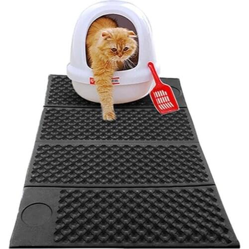 Foldable Cat Litter Mats EVA Folding Moisture-Proof Pet Litter Mat Easy To Clean Feeding Mat For Pets Cats Pet Cleaning Supplies