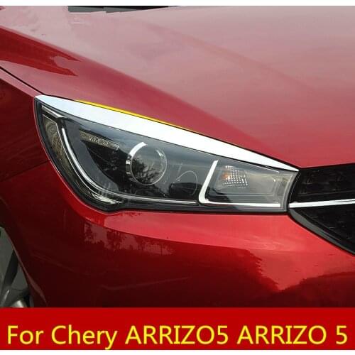 Stainless steel lamp eyebrow stickers front and rear light eyebrow stickers decoration Accessories For Chery ARRIZO5 ARRIZO 5