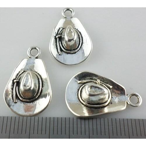 10pcs Tibetan Silver Cowboy Hat Charms Pendants 6x13x21mm DIY Jewelry Findings