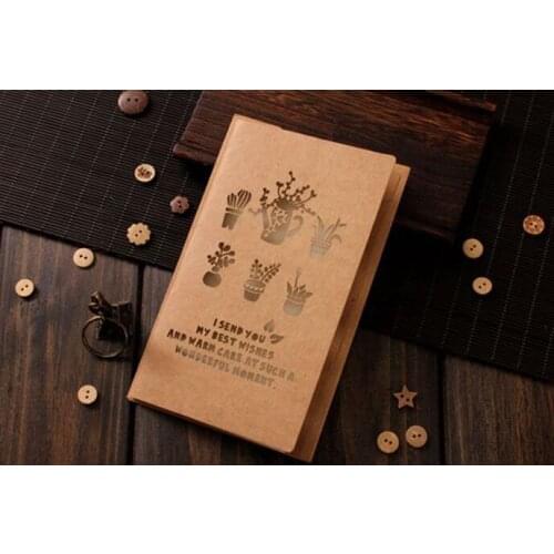 Festival supplies greeting cards paper invitation vintage khaki for Birthday Wedding Party gift candy box craft DIY favor