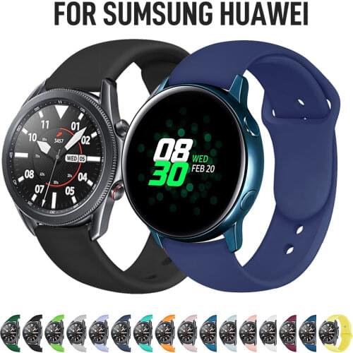 Huawei watch GT 2/2e/pro strap For Samsung Gear S3/S2/Sport Silicone bracelet 20mm/22mm Galaxy watch 3/46mm/42mm/Active 2 band