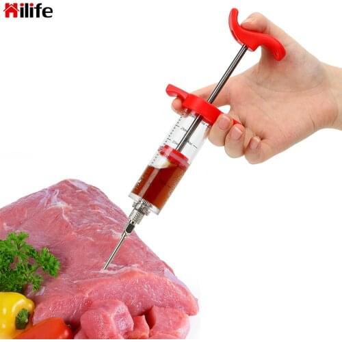 BBQ Meat Syringe Cooking Sauce Injection Tool Poultry Turkey Chicken Flavor Syringe Marinade Injector