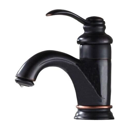 Black Oil Rubbed Antique Brass Single Handle Bathroom Deck Mounted Faucet Vessel Sink Basin Mixer Tap anf031