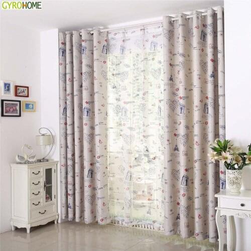 Modern Printed Blackout Curtain Sheer Drape Fabric Tulle Voile for Living Room Bedroom