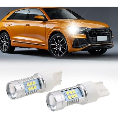 T20 7440 W21W 7443 W21/5W Auto Signal Lamps LED Bulbs 21SMD 2835 Car DRL Tail Brake Light 2pcs White Red Yellow Car Led Lights